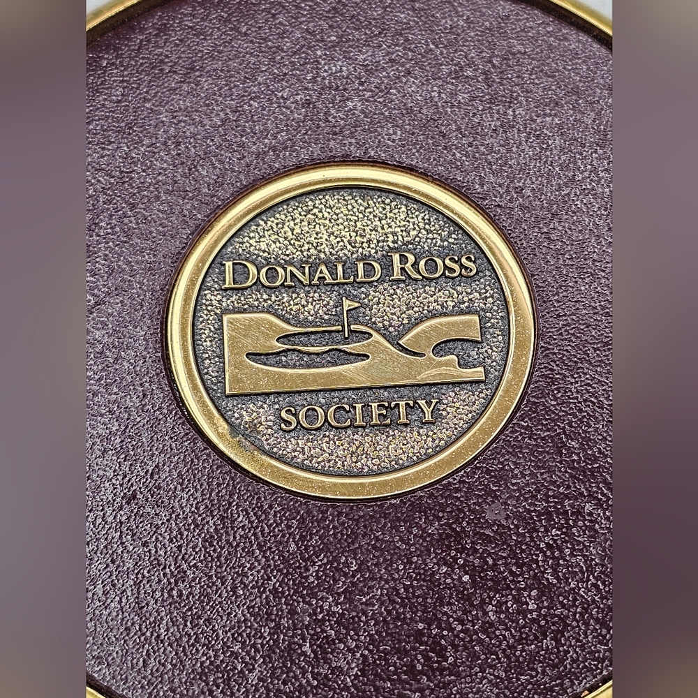 Donald Ross Society Pinehurst No.‎ 2 Brass Golf Coaster Set Rare Embossed Logo